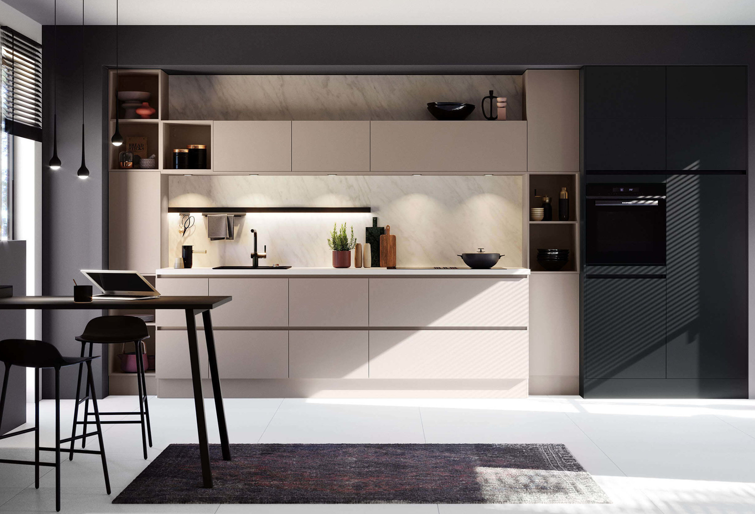 Moderne zandkleurige keuken | Eigenhuis Keukens