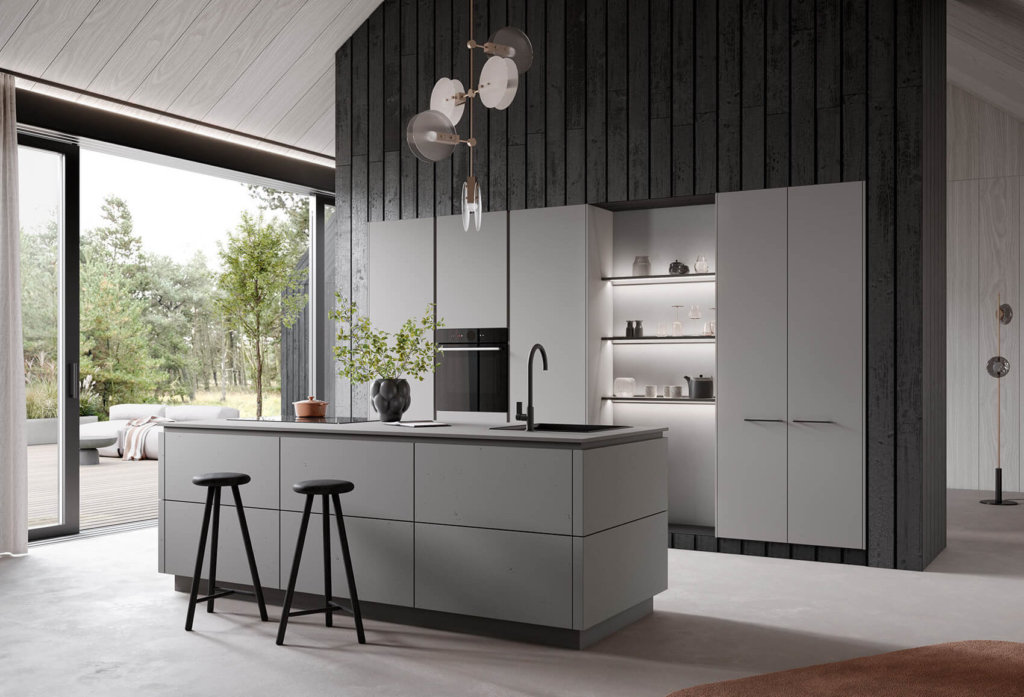 Grijze eiland keuken | Eigenhuis Keukens