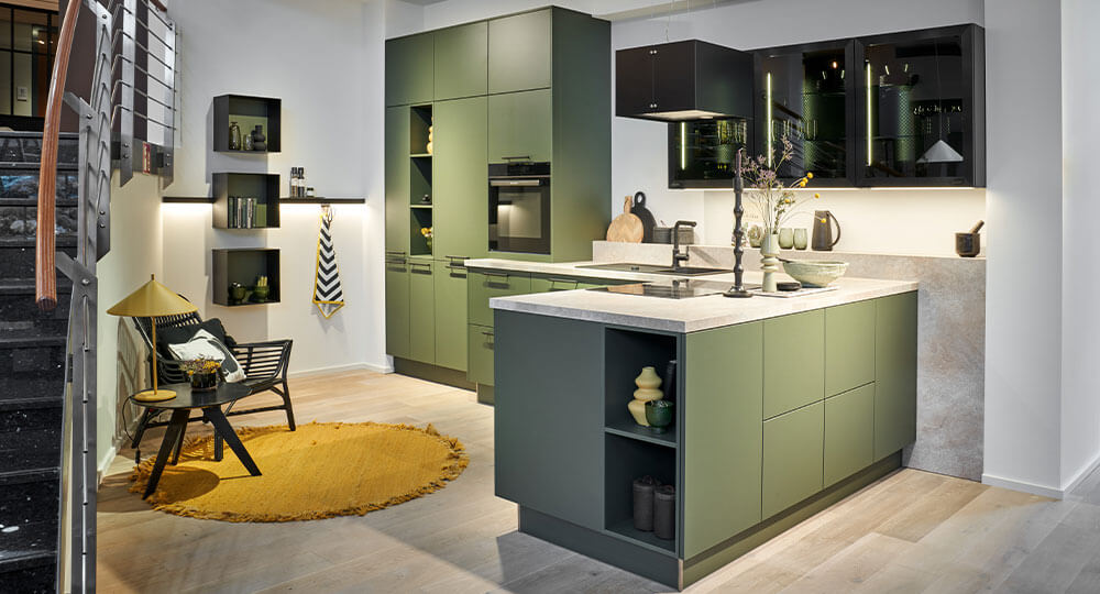Groene ton-sur-ton keuken | Eigenhuis Keukens