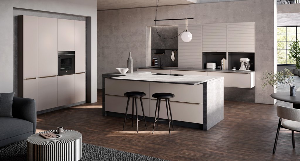 Urban witte keuken met betonlook | Eigenhuis Keukens Urban witte keuken met betonlook | Eigenhuis Keukens