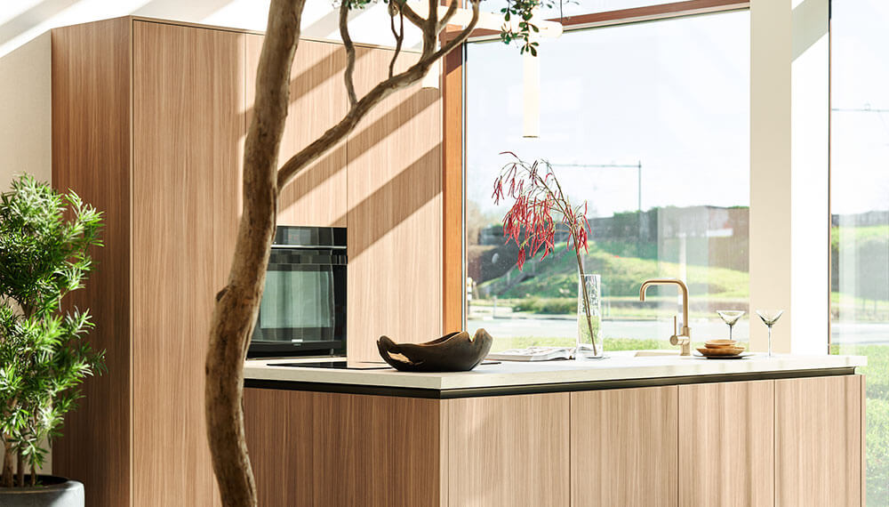 Open Japandi-stijl eiland keuken