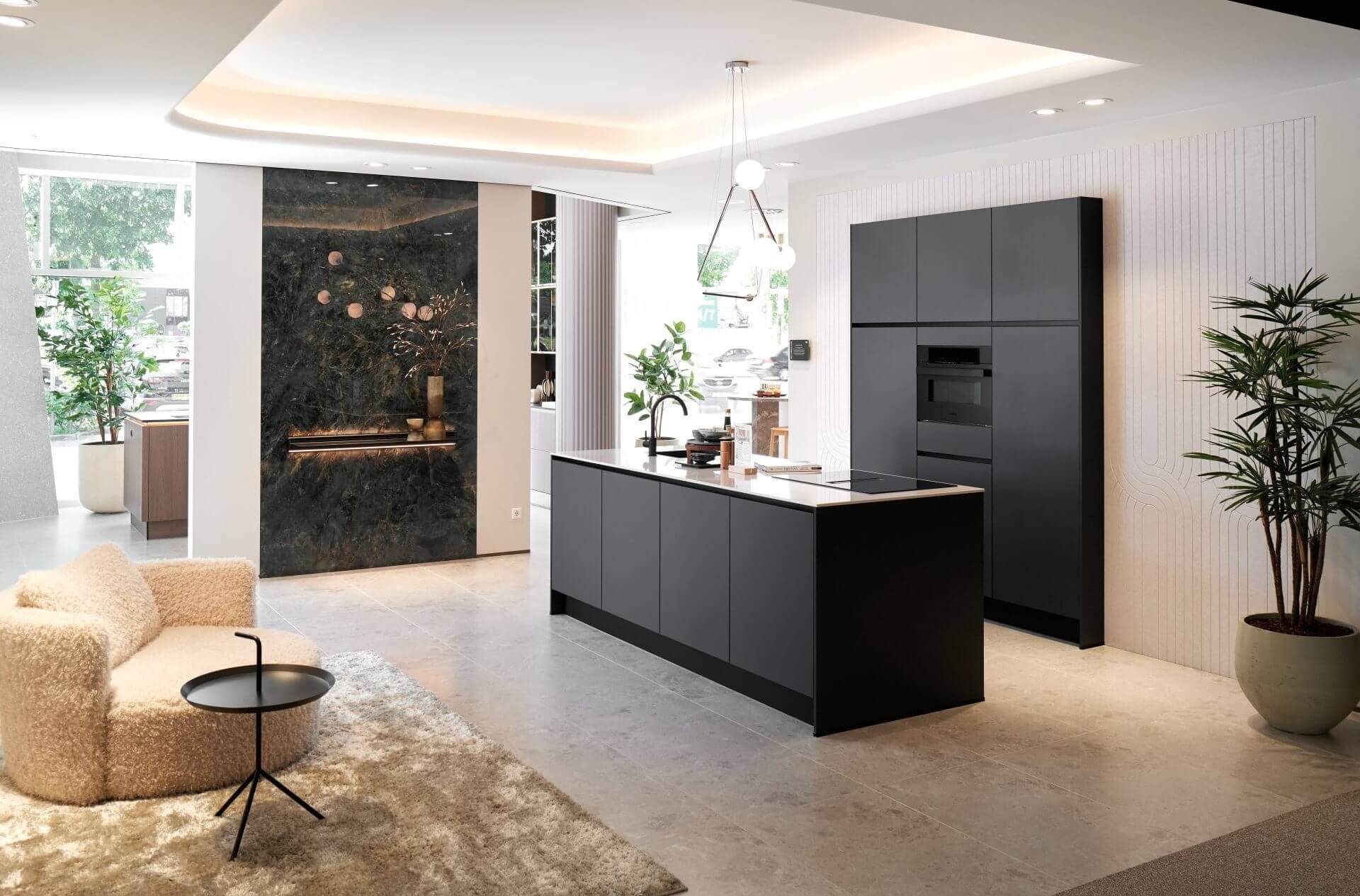 Eiland keuken keukenopstelling | Eigenhuis Keukens Zwarte moderne eiland keuken