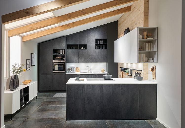 Antraciet kleurige betonlook keuken | Eigenhuis Keukens