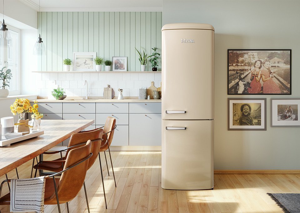 Beige retro ETNA koelkast | Eigenhuis Keukens