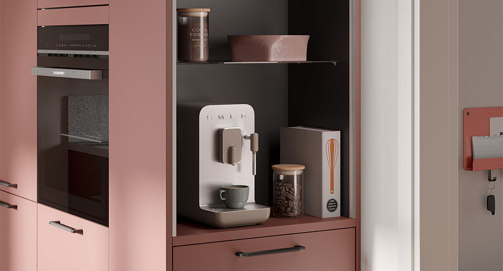 Klein koffie hoekje in een kleine keuken | Eigenhuis Keukens