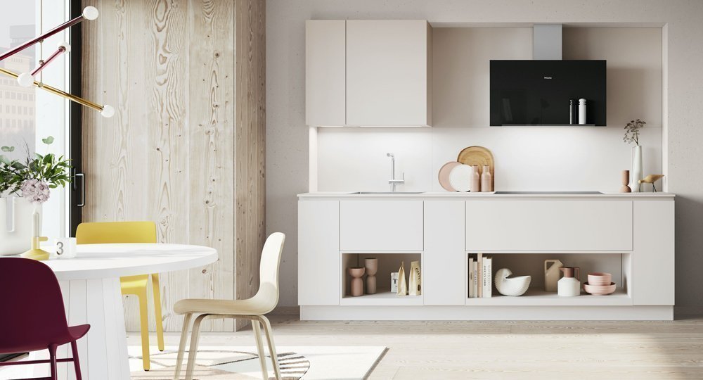 Kleine rechte keuken met een witte keukenkleur | Eigenhuis Keukens Kleine rechte keuken met een witte keukenkleur | Eigenhuis Keukens