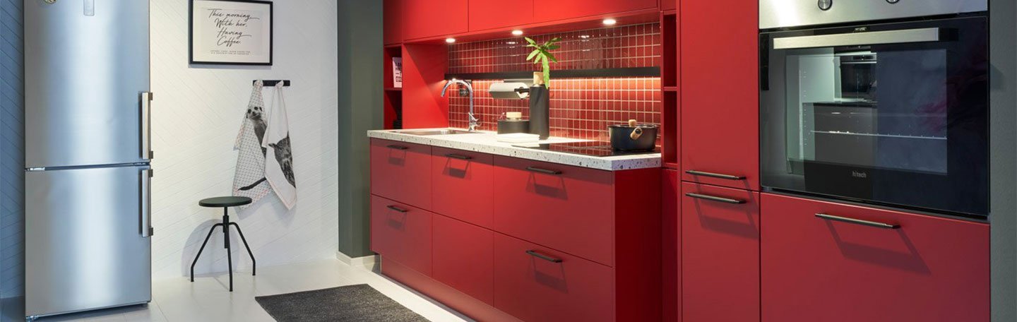 Rode retro keuken | Eigenhuis Keukens