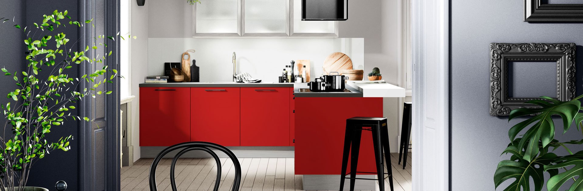Rode keuken | Gekleurde keukens | Eigenhuis Keukens