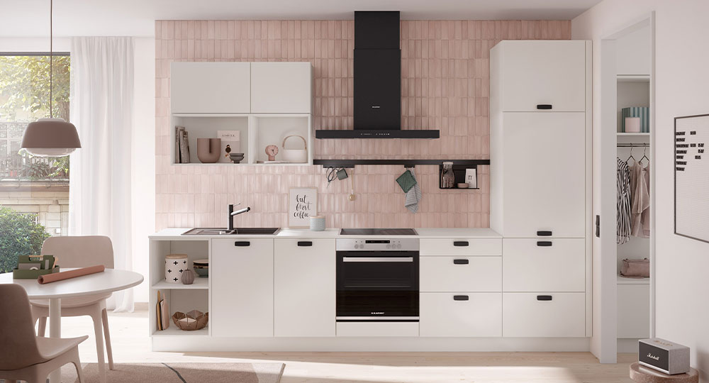 Roze keukenwand | Eigenhuis Keukens