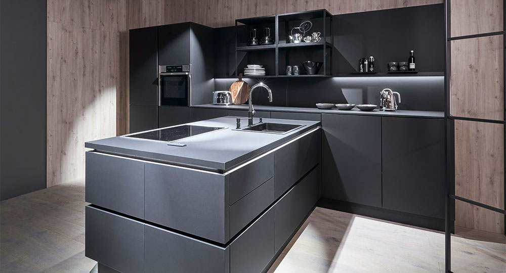 Zwarte concept130 schiereiland keuken | Eigenhuis Keukens Zwarte concept130 schiereiland keuken | Eigenhuis Keukens