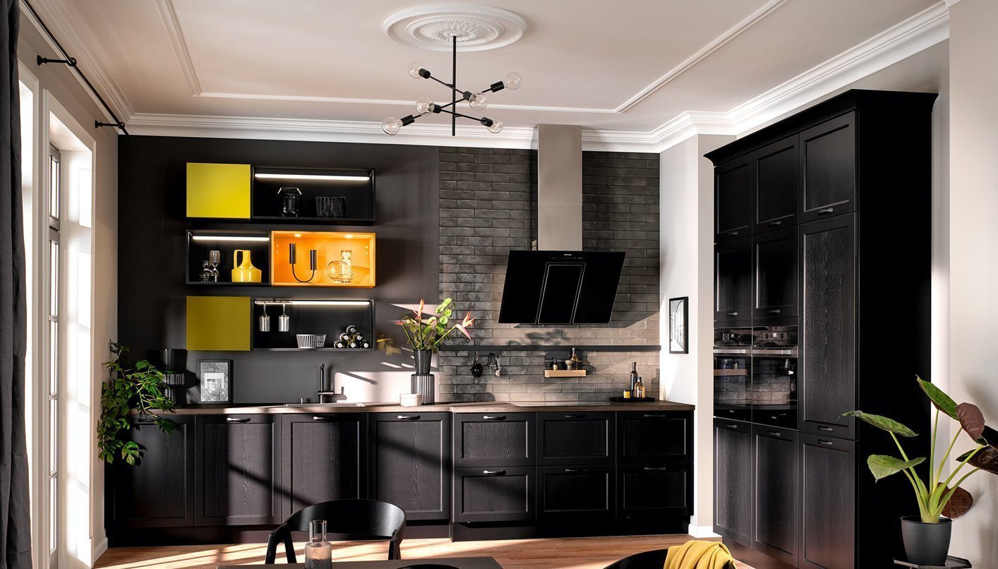 Zwarte retro keuken met opvallende details | Eigenhuis Keukens